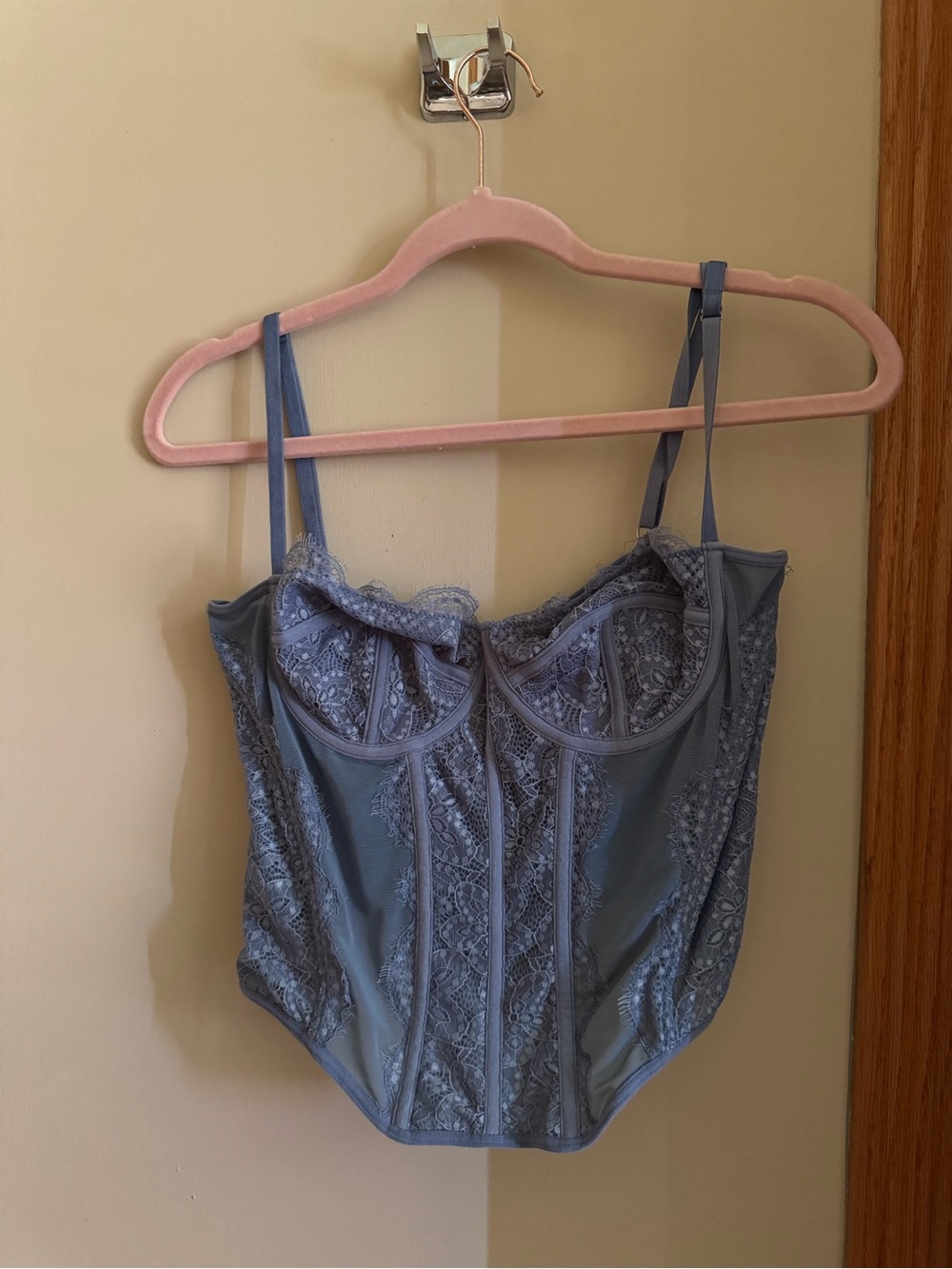 Blue Lace Bustier Corset Top - Women Intimates